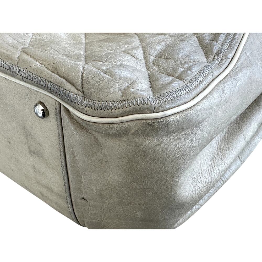 Authentic Chanel Quilted Calfskin Tote – Beige / Silver Hardware - Picture 14 of 16